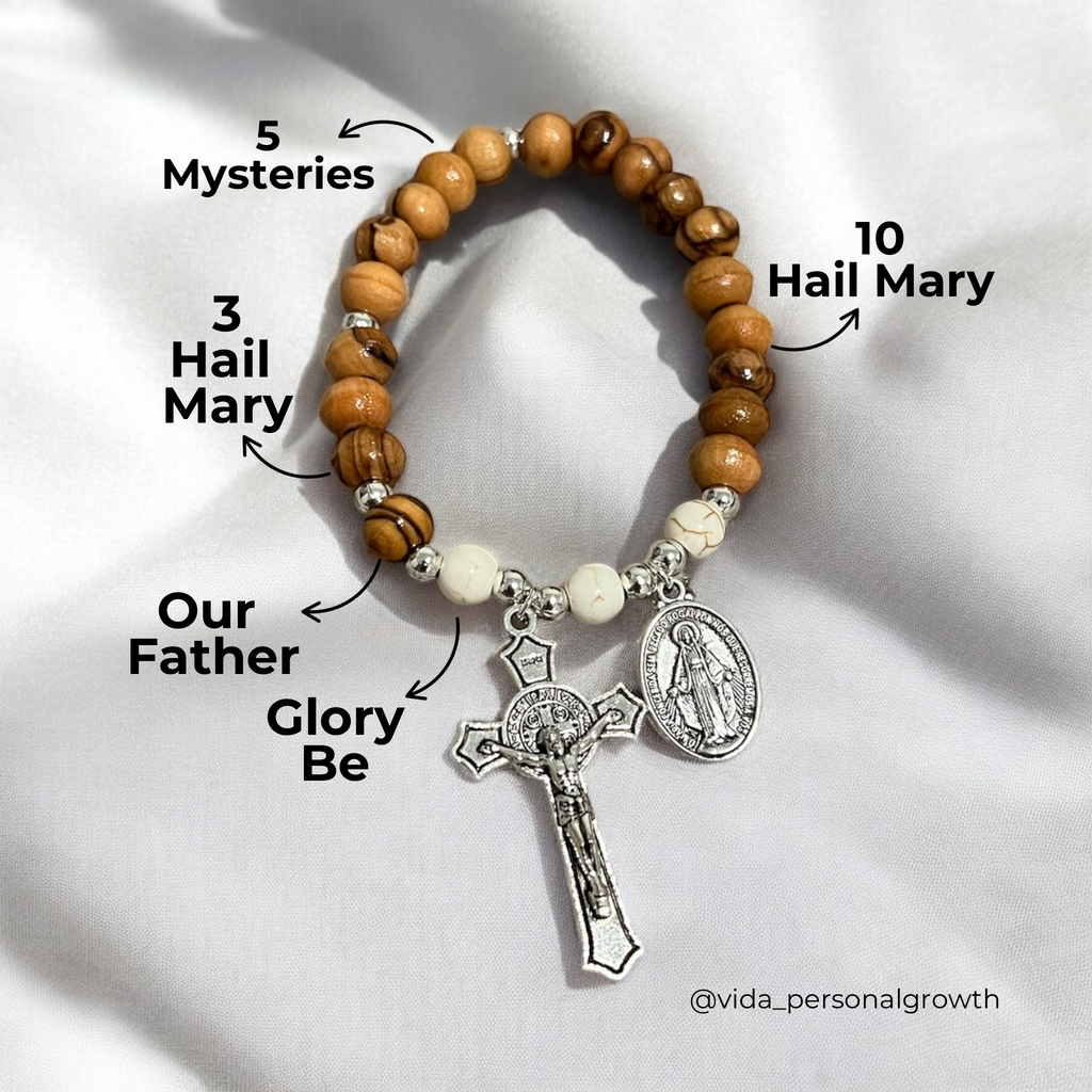 Holy Land Olive Wood Rosary Bracelet