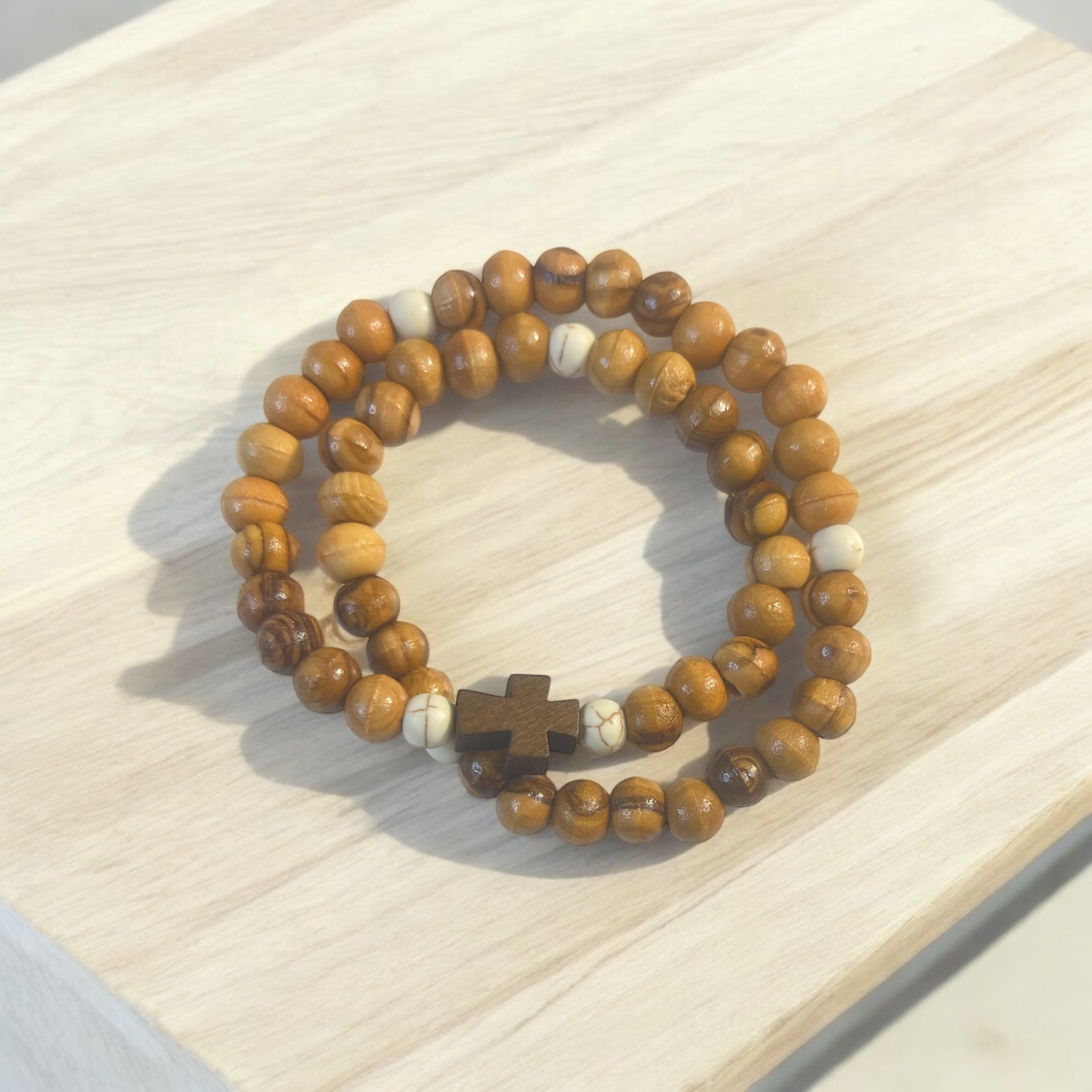 Holy Land Olive Wood Rosary Bracelet