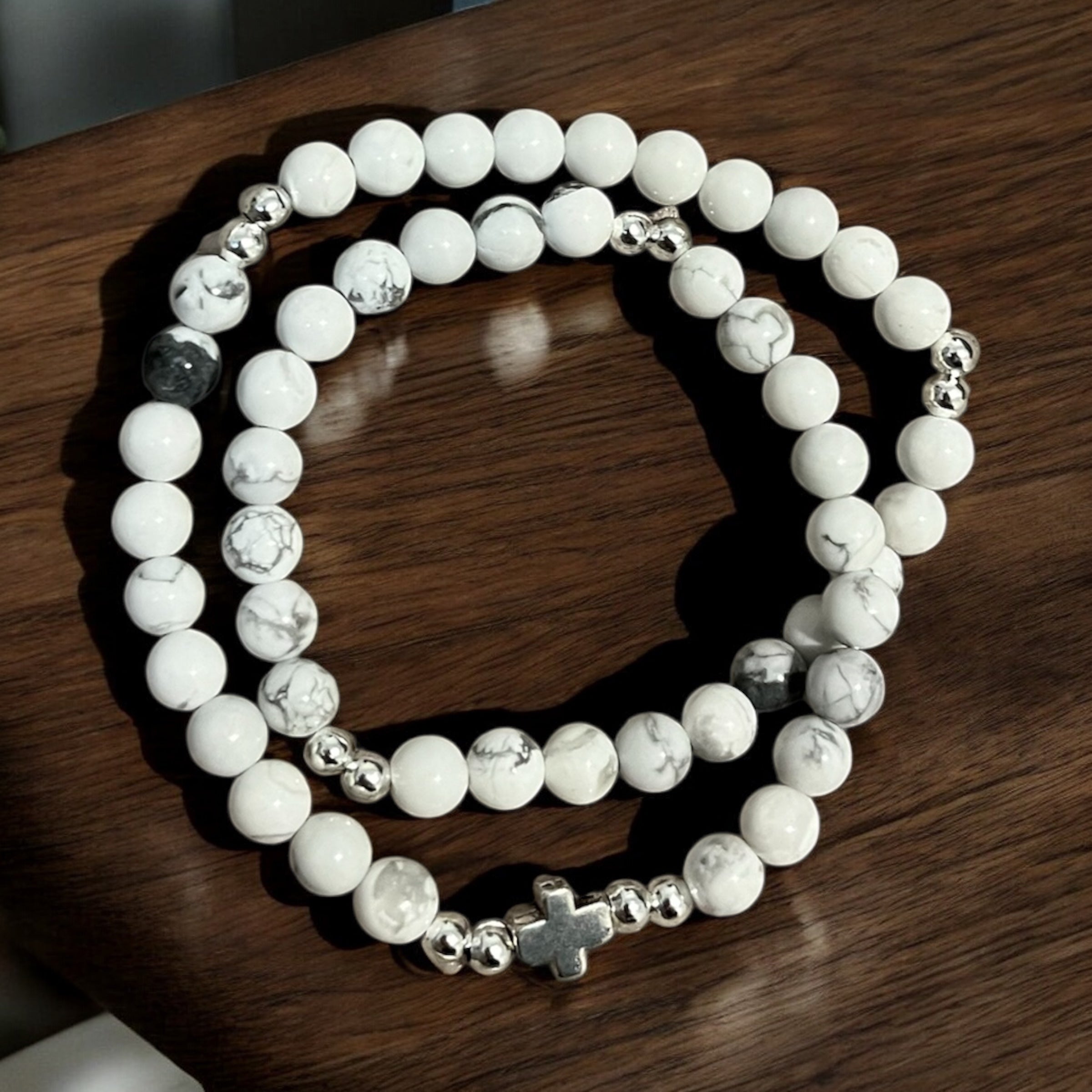 Handmade Stretch Beaded Rosary Bracelet