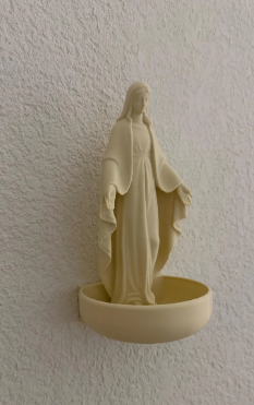 Virgin Mary Statue – Rosary & Holy Water Holder, Catholic Gift - PLA Filament
