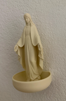 Virgin Mary Statue – Rosary & Holy Water Holder, Catholic Gift - PLA Filament