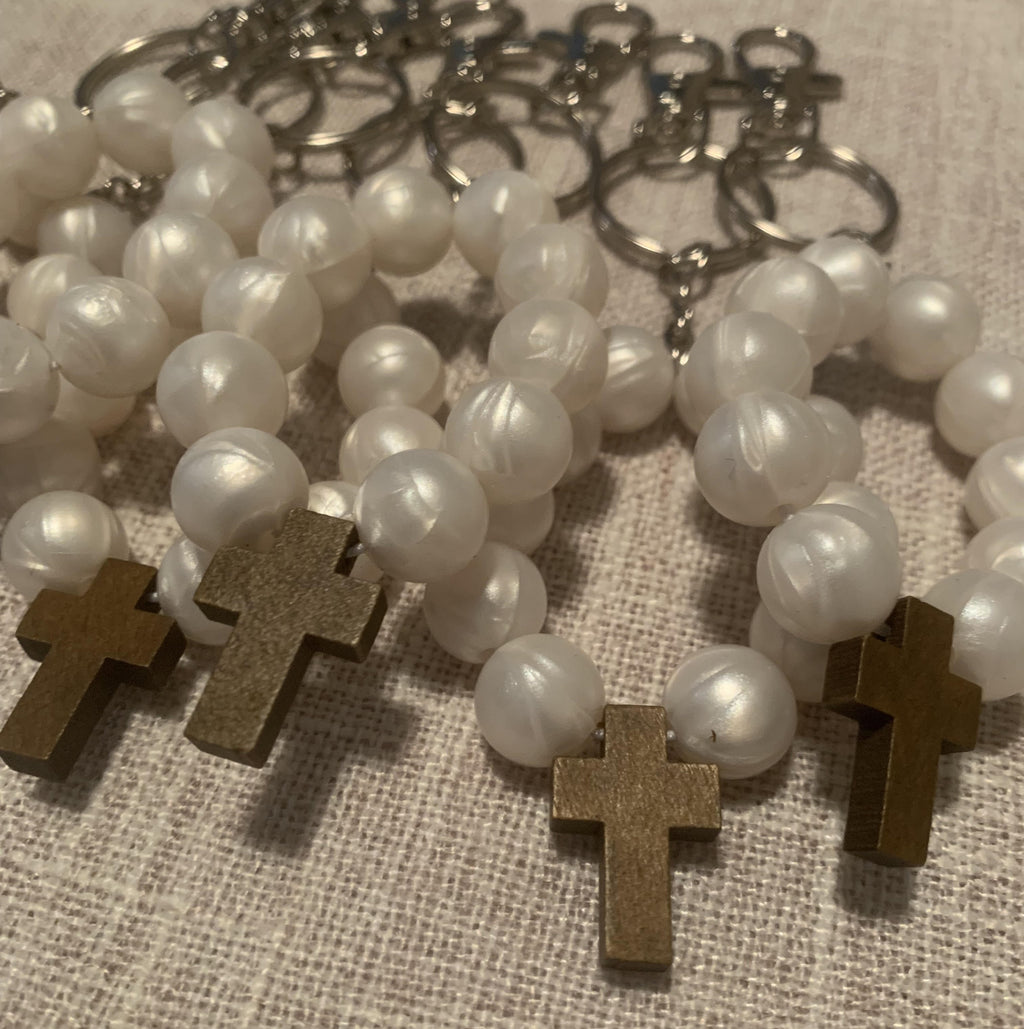 Set of 5 Silicone Cross Beaded Keychain
